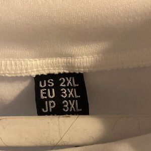 White mock neck pullover